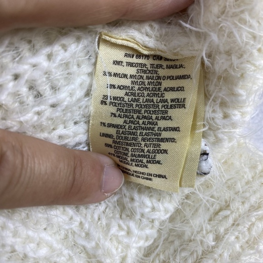 Sleeping on Snow Anthropologie Sweater Dress XS Grey Cream Eyelash Wool Alpaca - Picture 3 of 9